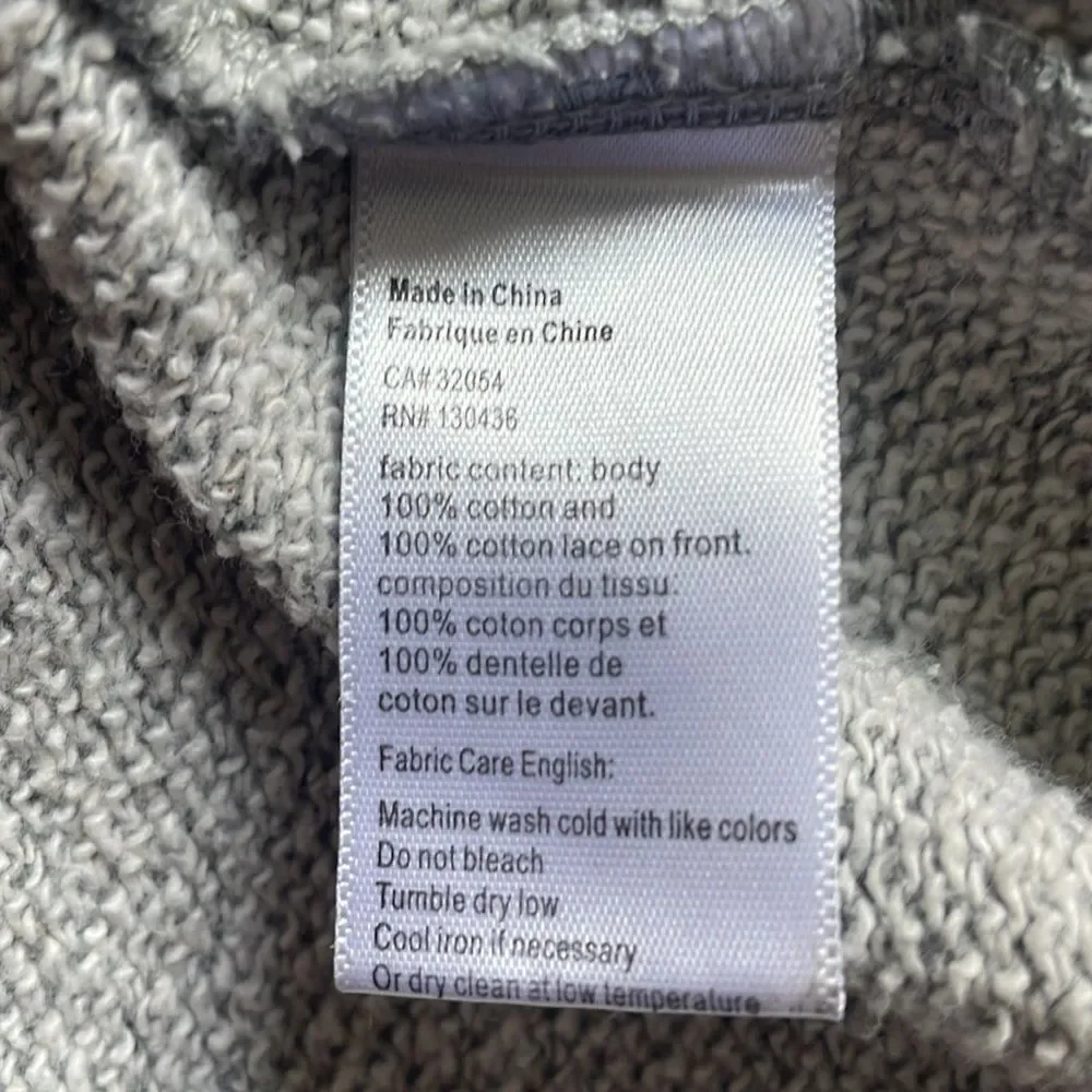 Anthropologie Lili’s Closet Gray Crotchet Pullover